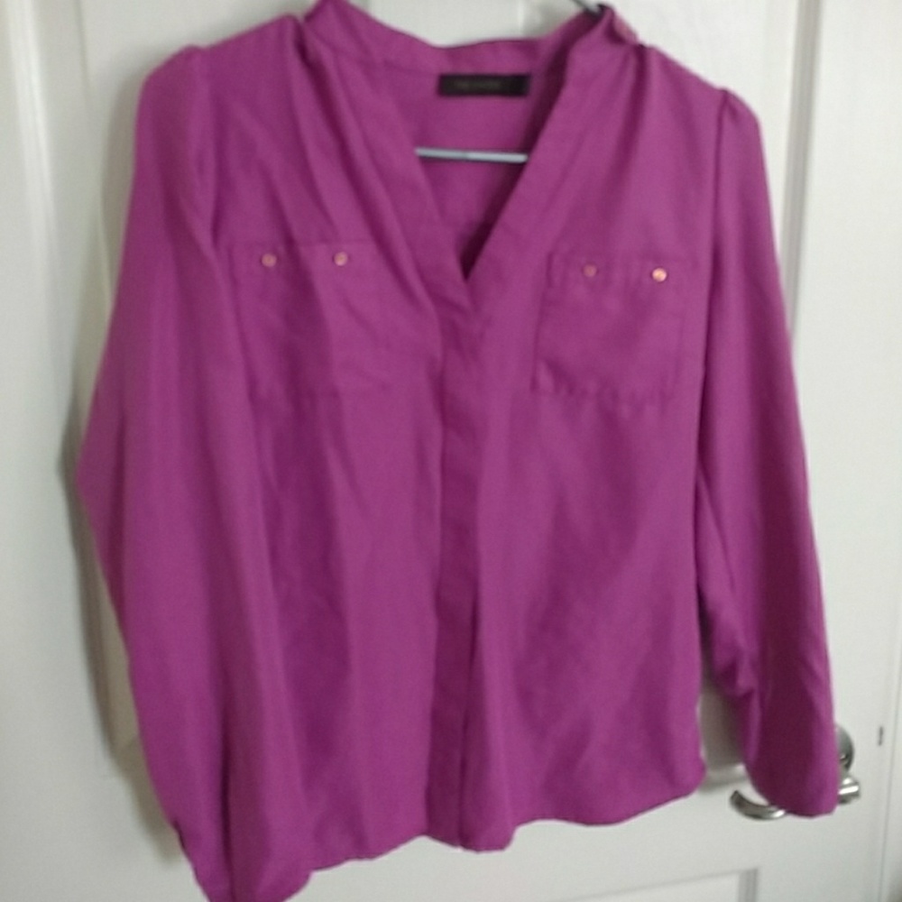 Fuschia button down